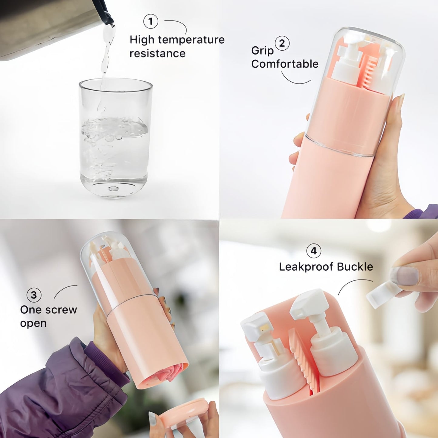 6-in-1 Travel Kit β Compact, Leak-Proof Organizer