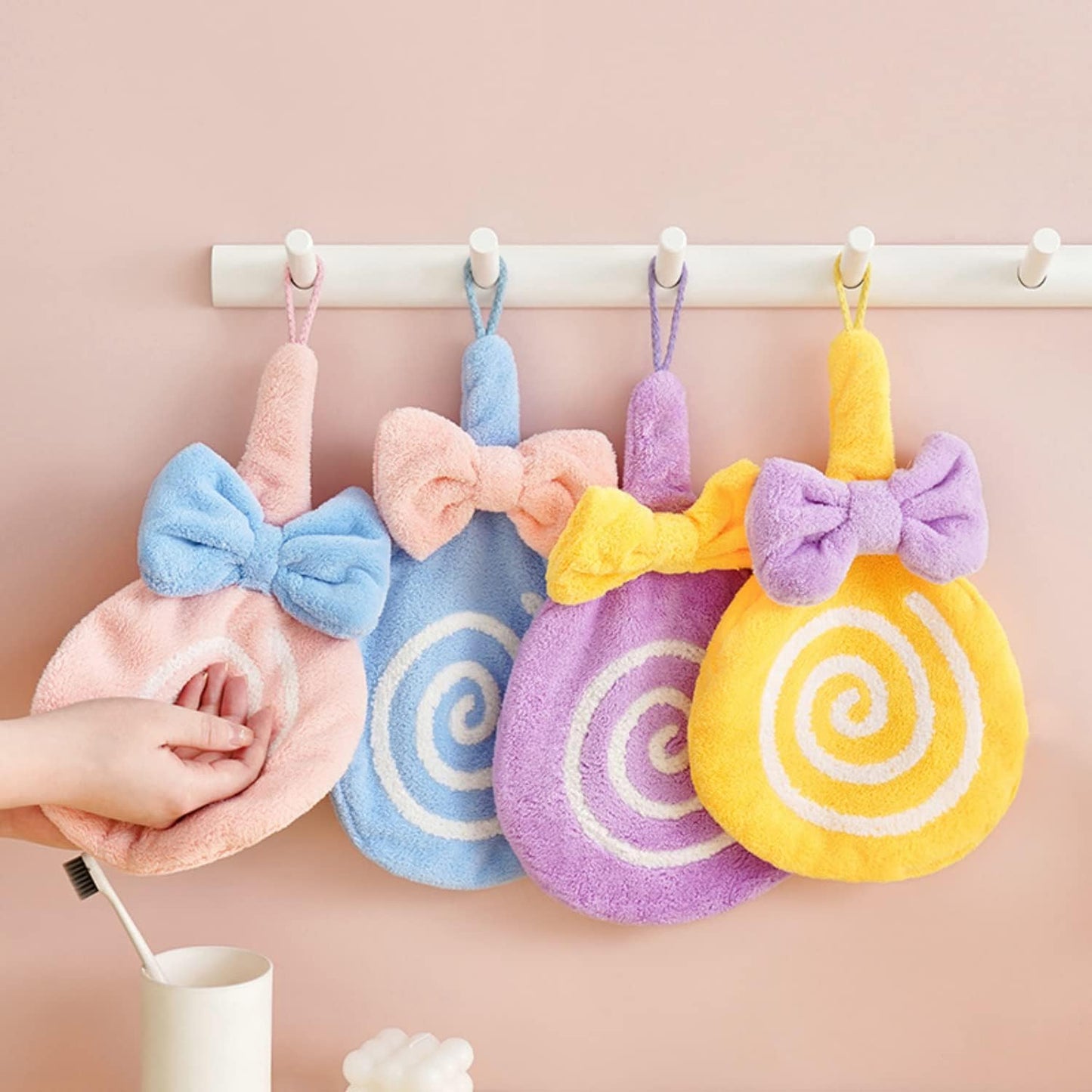 Lollipop Hand Towels with Cute Bow