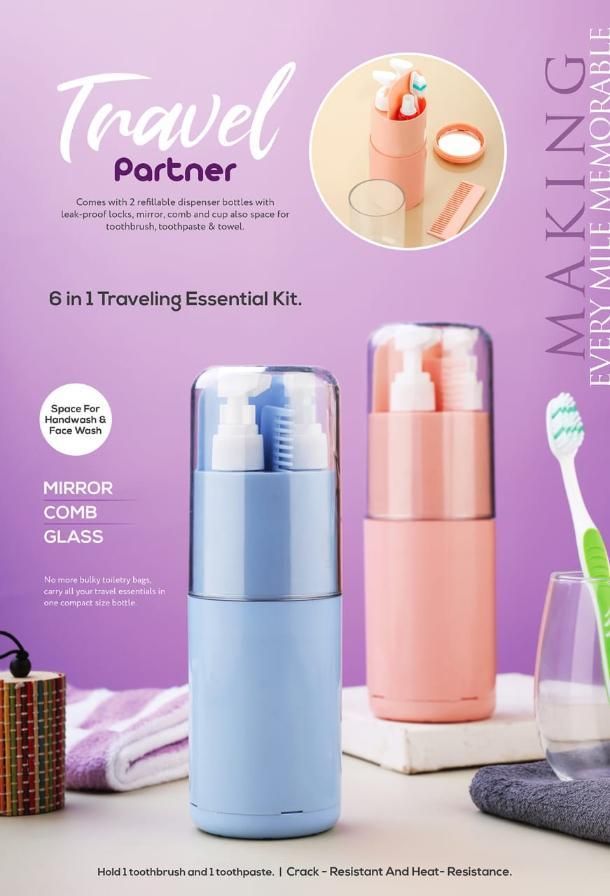 6-in-1 Travel Kit – Compact, Leak-Proof Organizer