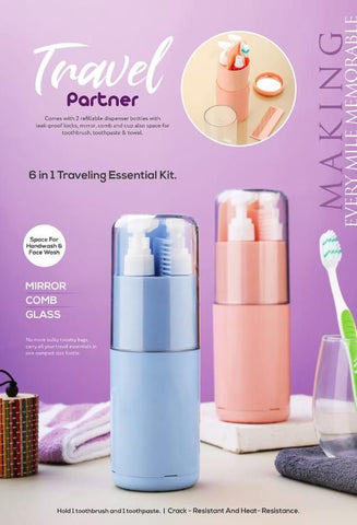 6-in-1 Travel Kit – Compact, Leak-Proof Organizer