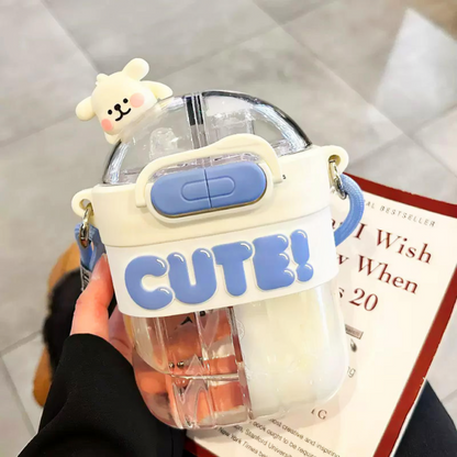 CUTE Double Sipper Bottle 700 ml