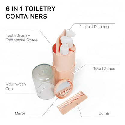 6-in-1 Travel Kit – Compact, Leak-Proof Organizer