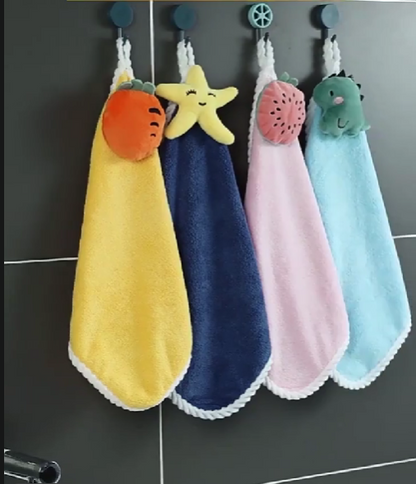 CuddleDry Cartoon Hand Towel with Plush Top